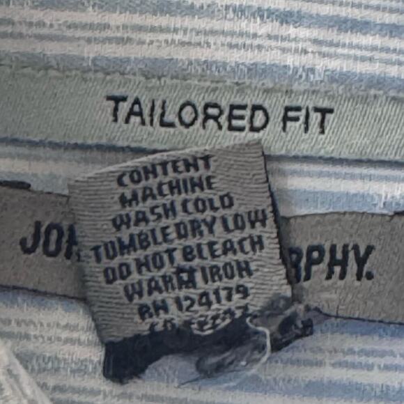 JOHNSON & MURPHY Tailored Fit Long Sleeve Floral Striped Button Down Shirt Sz L - Picture 7 of 13